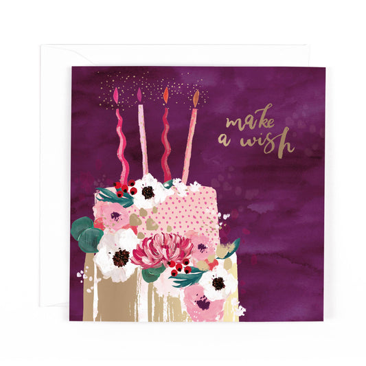 Maison Open Birthday Floral Birthday Cake Make A Wish