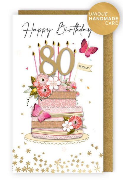 80th - Floral Cake - Champagne - Second Nature