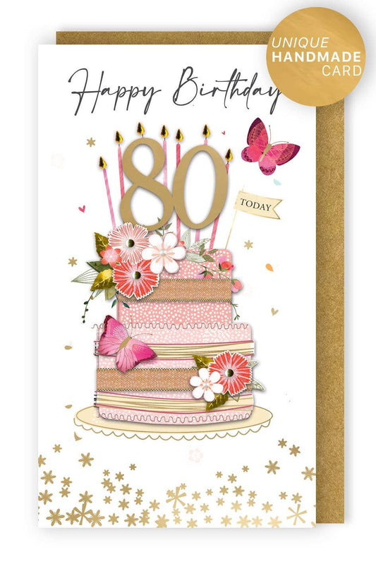 80th - Floral Cake - Champagne - Second Nature