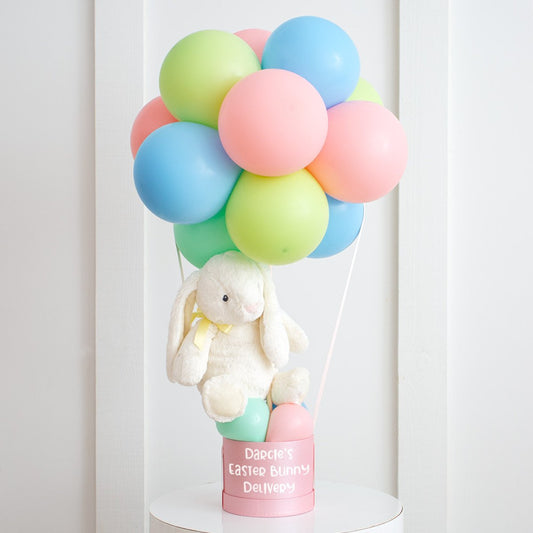 Pastel rainbow Personalised Latex Hot Air Balloon (Toy Not Included)