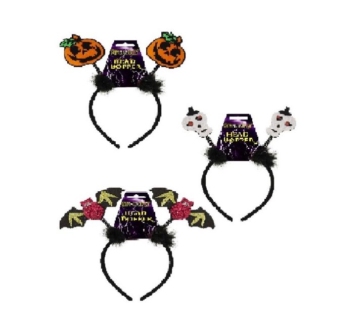 3 Asst Glitter Halloween Boppers