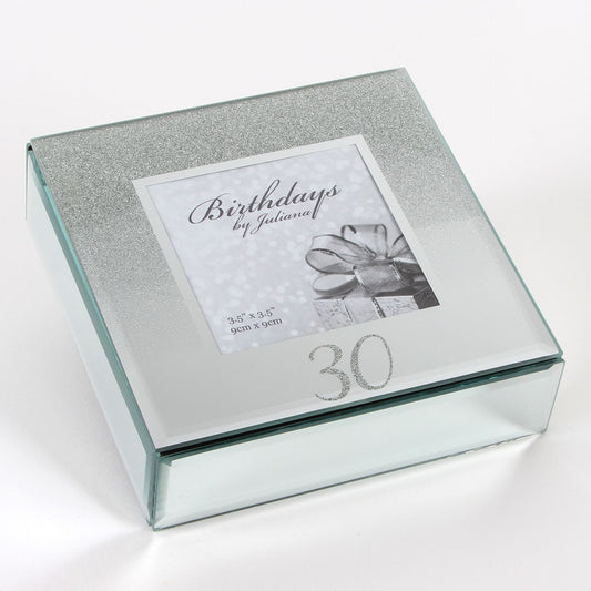 Birthdays by Juliana Glitter Mirror Trinket Box - 30th