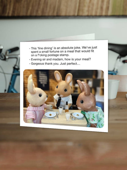 Funny Birthday Card - Fine Dining - by Forest_Fr1ends