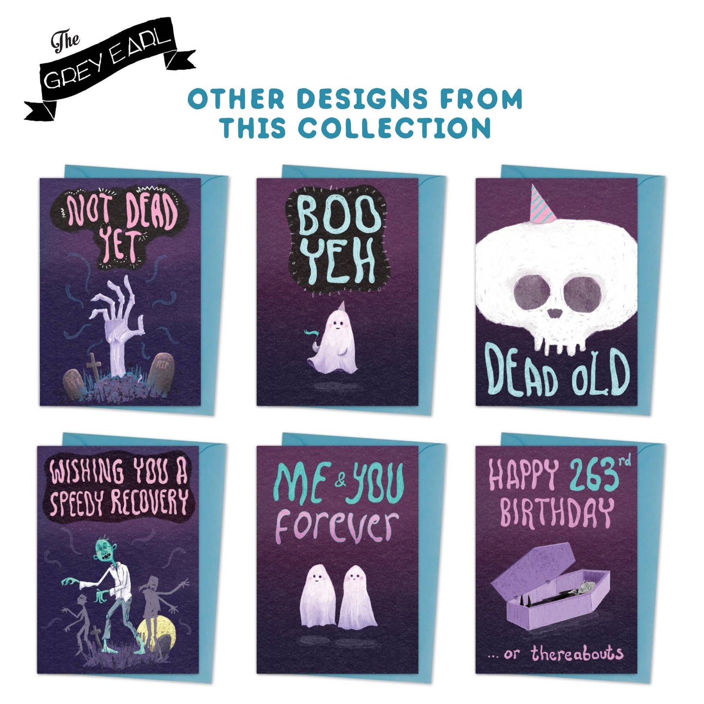 Dead old - funny Skeleton birthday card - spooky Halloween 