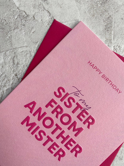 Sister From Another Mister Birthday Card