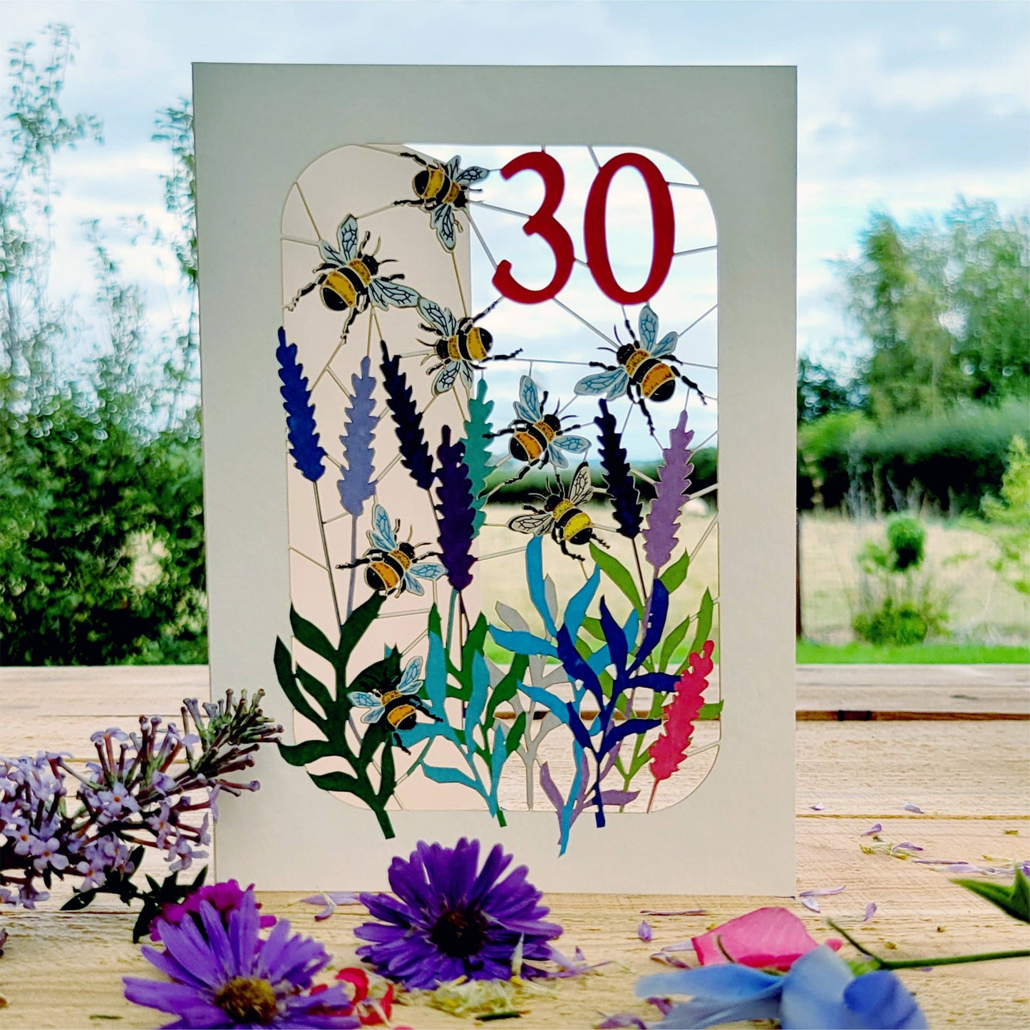 Age 30 Bee Design Birthday Card