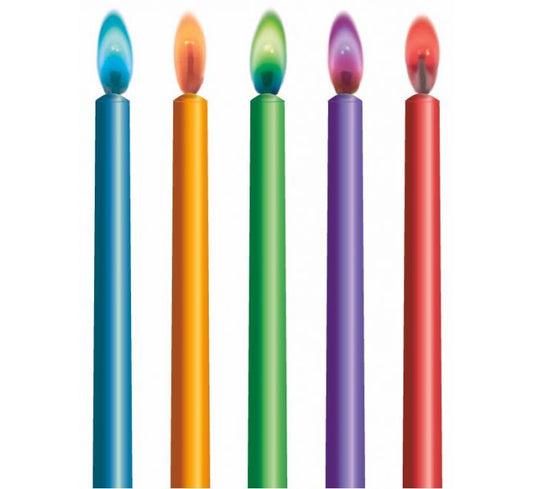 (10) COLOUR FLAME CANDLES HOLDERS