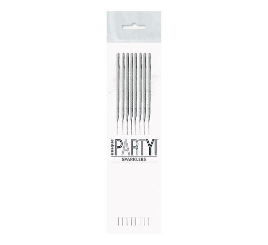 8PK 7IN SILVER GLITZ SPARKLERS