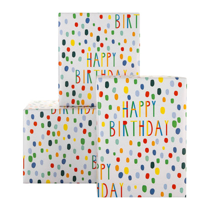 2M Colourful Happy Birthday Wrapping Paper Roll