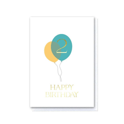 Second Birthday Balloon Bunch Card