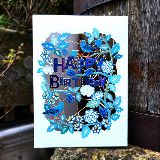 Hasppy Birthday card with two birds - OS117