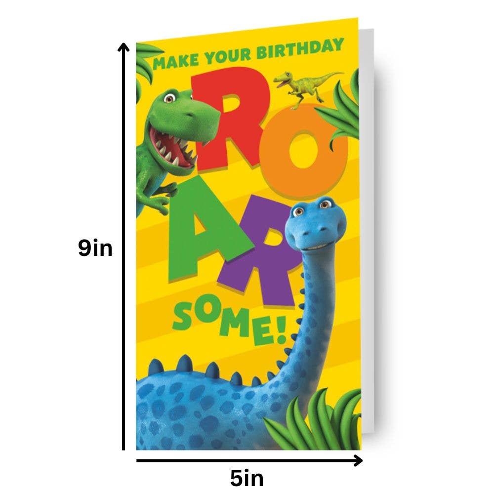Dinosaur Roar Sticker Birthday Card