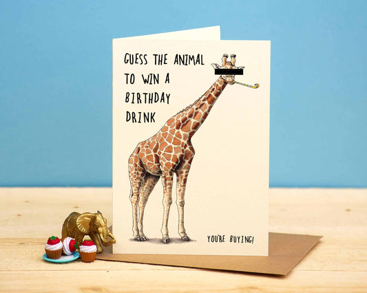 Giraffe Birthday Card - Birthday Card - Funny