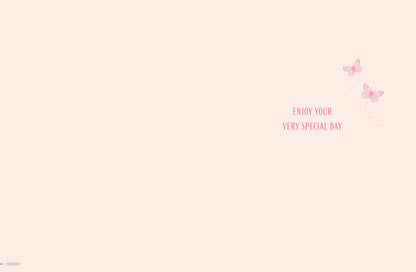 Birthday Card, Nan, Flower On Mint