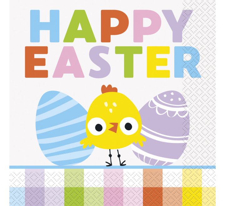 16PK EASTER GINGHAM L/NAPKINS