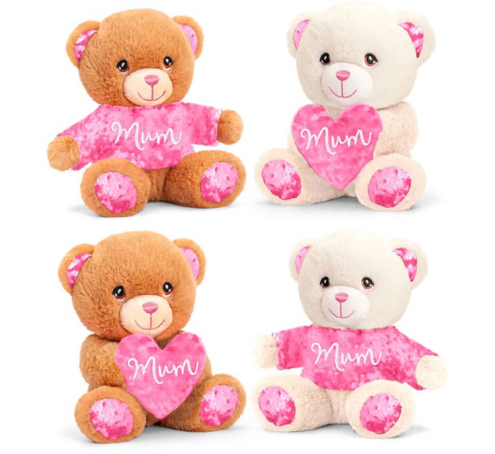 15cm Keeleco Mothers Day Sentimenta Bear W/heart 4 asstd