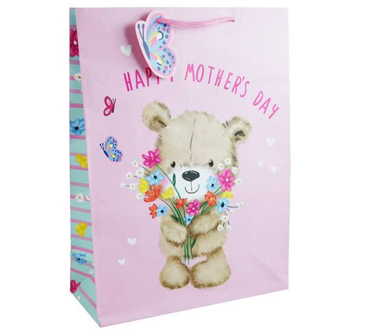 BEAR AND FLOWERS MOTHERS DAY XLG GIFT BAG