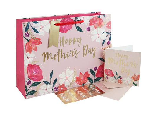 FLORAL MOTHERS DAY SHOPPER BAG WITH CARD