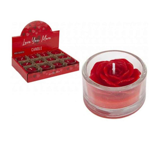 SCENTED ROSE CANDLE IN GLASS