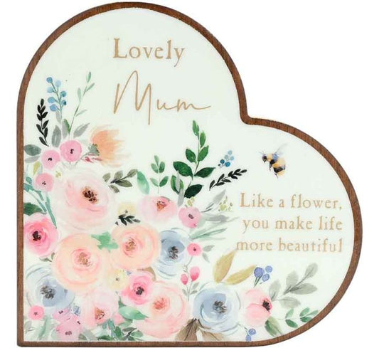 THE COTTAGE GARDEN MANTEL MUM HEART PLAQUE