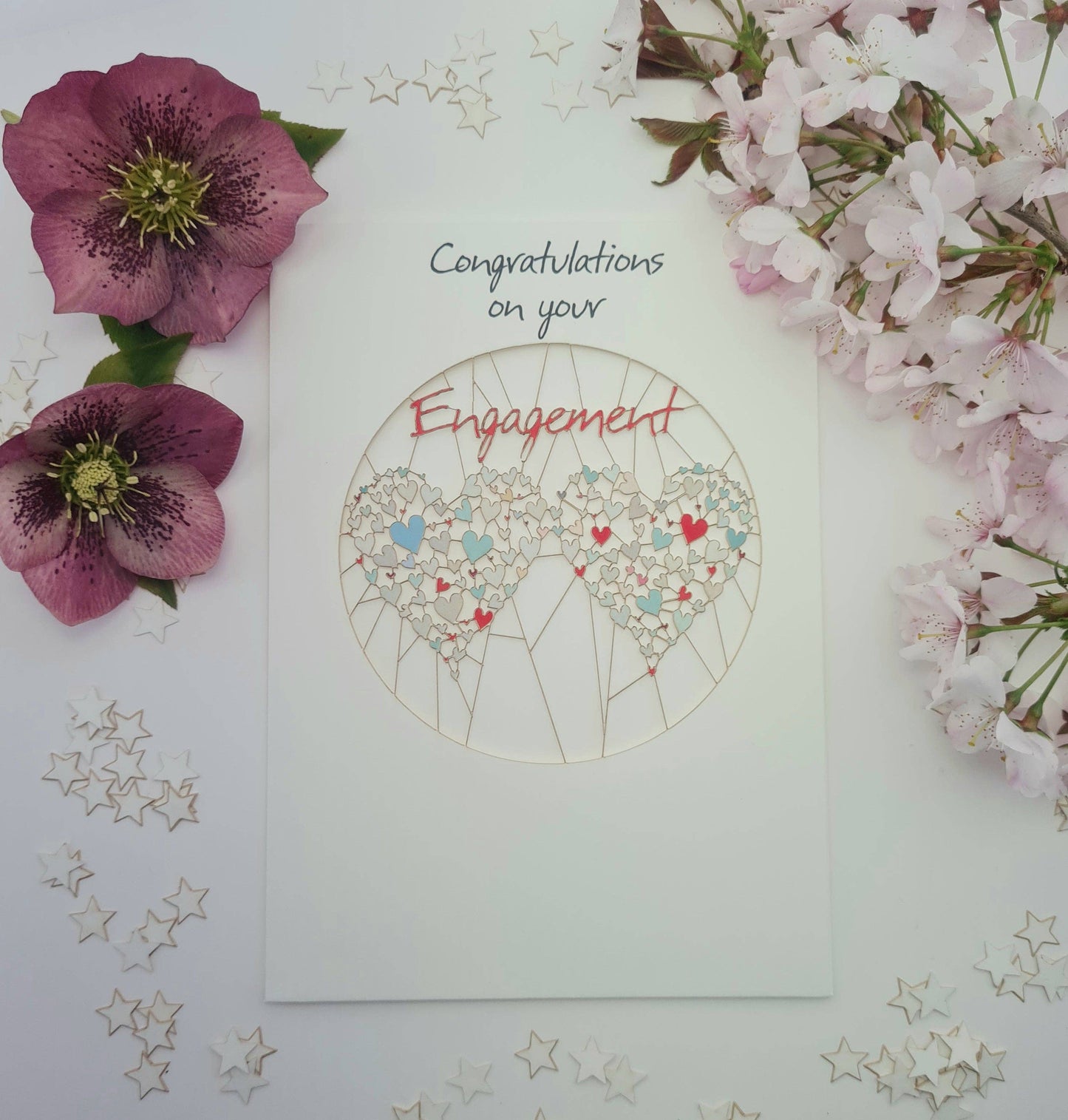 Congratulations On Your Engagement - Hearts Engagement Card