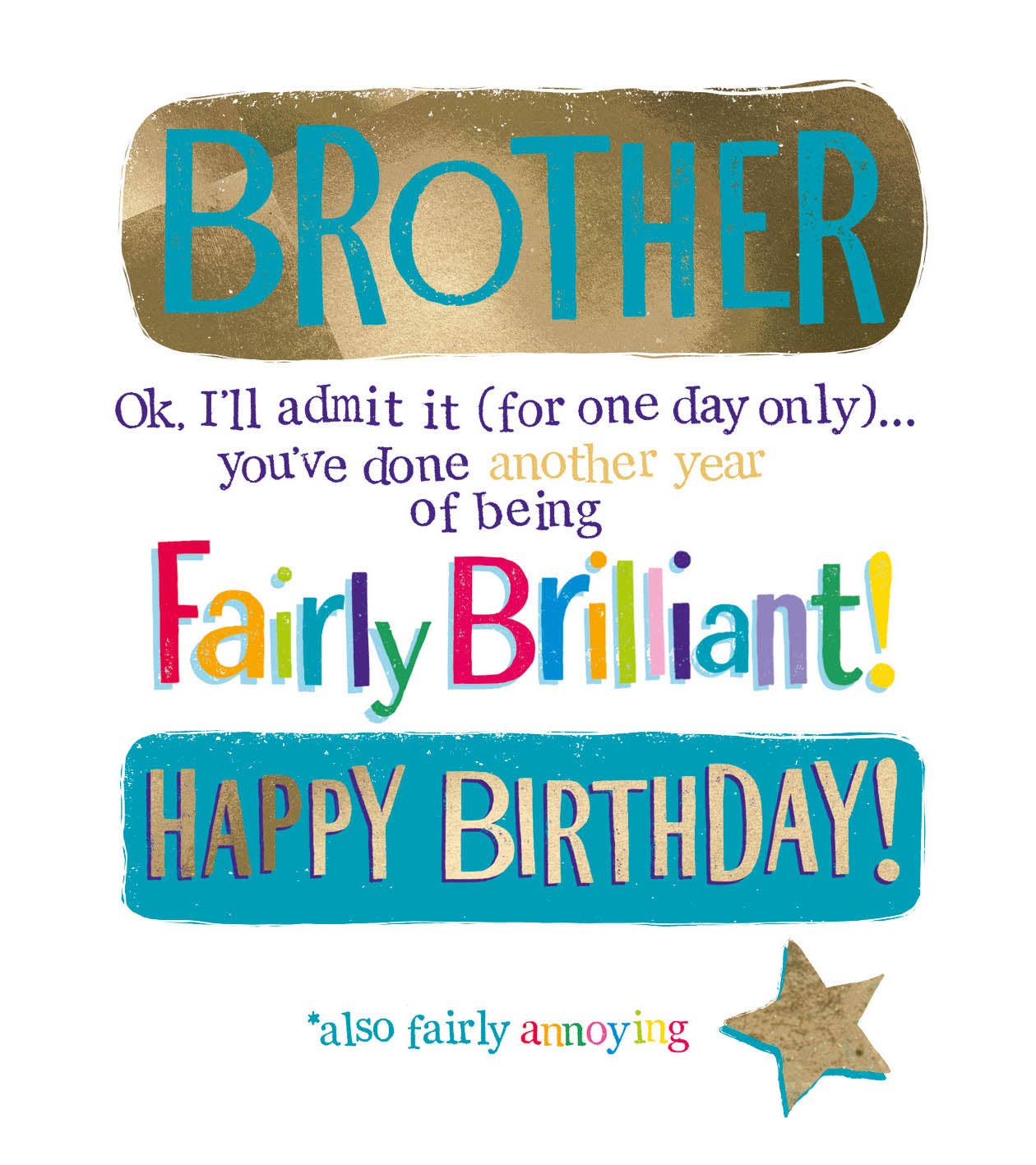 Brightside 'Fairly Brilliant Brother' Birthday Card