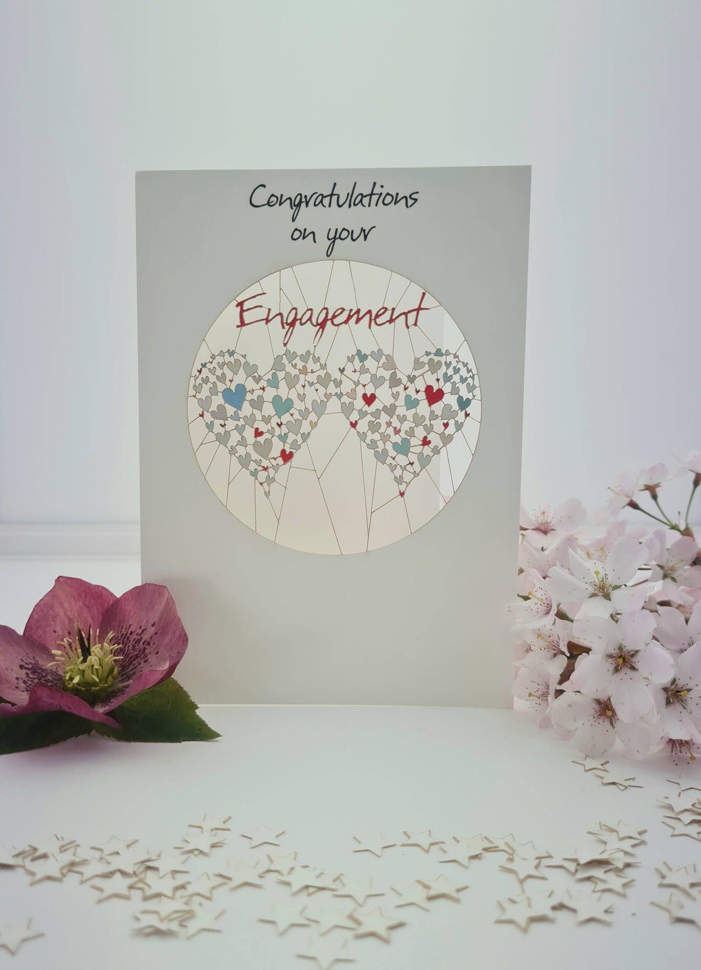 Congratulations On Your Engagement - Hearts Engagement Card