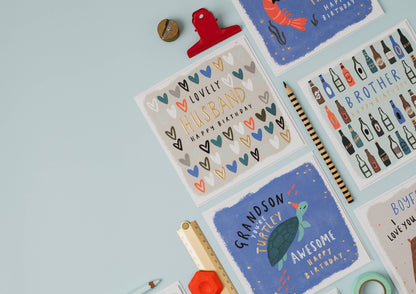 Cobalt Husband Birthday Card