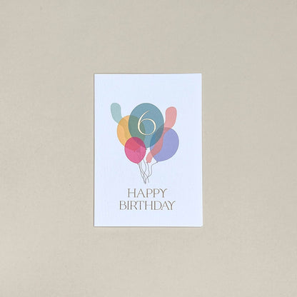 Sixth Birthday Balloon Bunch Card