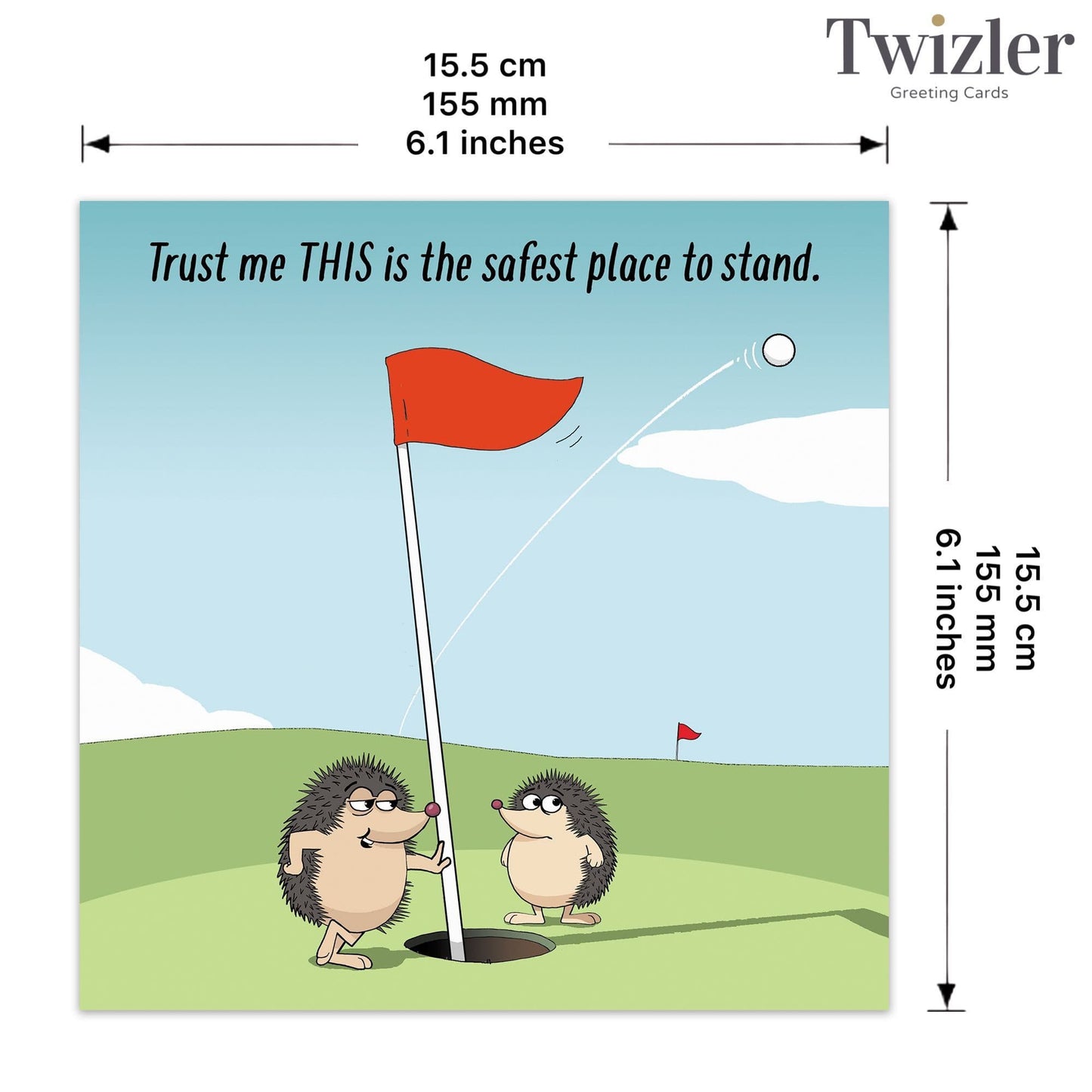 Safest Place to Stand - Funny Golf Card