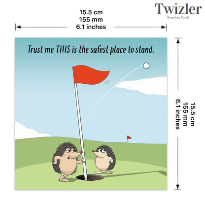 Safest Place to Stand - Funny Golf Card