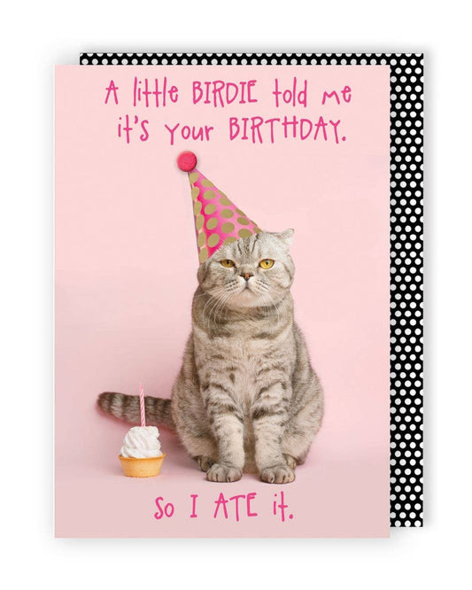 Cat With Party Hat And Cupcake - Yours Truly - Second Nature