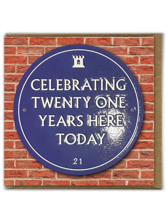21st Birthday Milestone - Embossed Glossy Greetings Card
