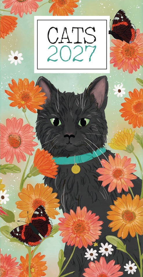 Cats Illustrated Slim Diary 2027