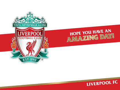 Liverpool FC Personalised Birthday Card With Sticker Sheet