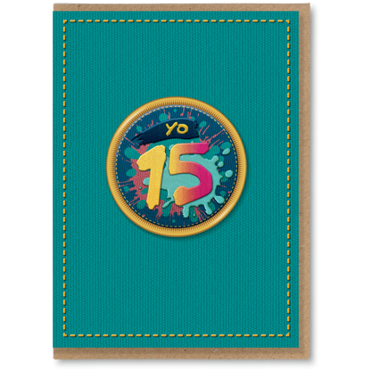 NAP255 15th birthday card, yo 15