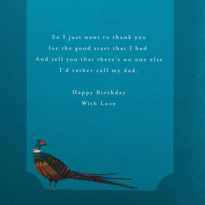 Birthday Card for Dad - Floral Design with Verse