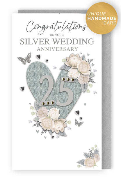 Silver Anniversary-Heart With 25 - Champagne - Second Nature