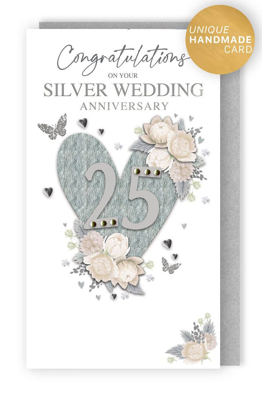Silver Anniversary-Heart With 25 - Champagne - Second Nature
