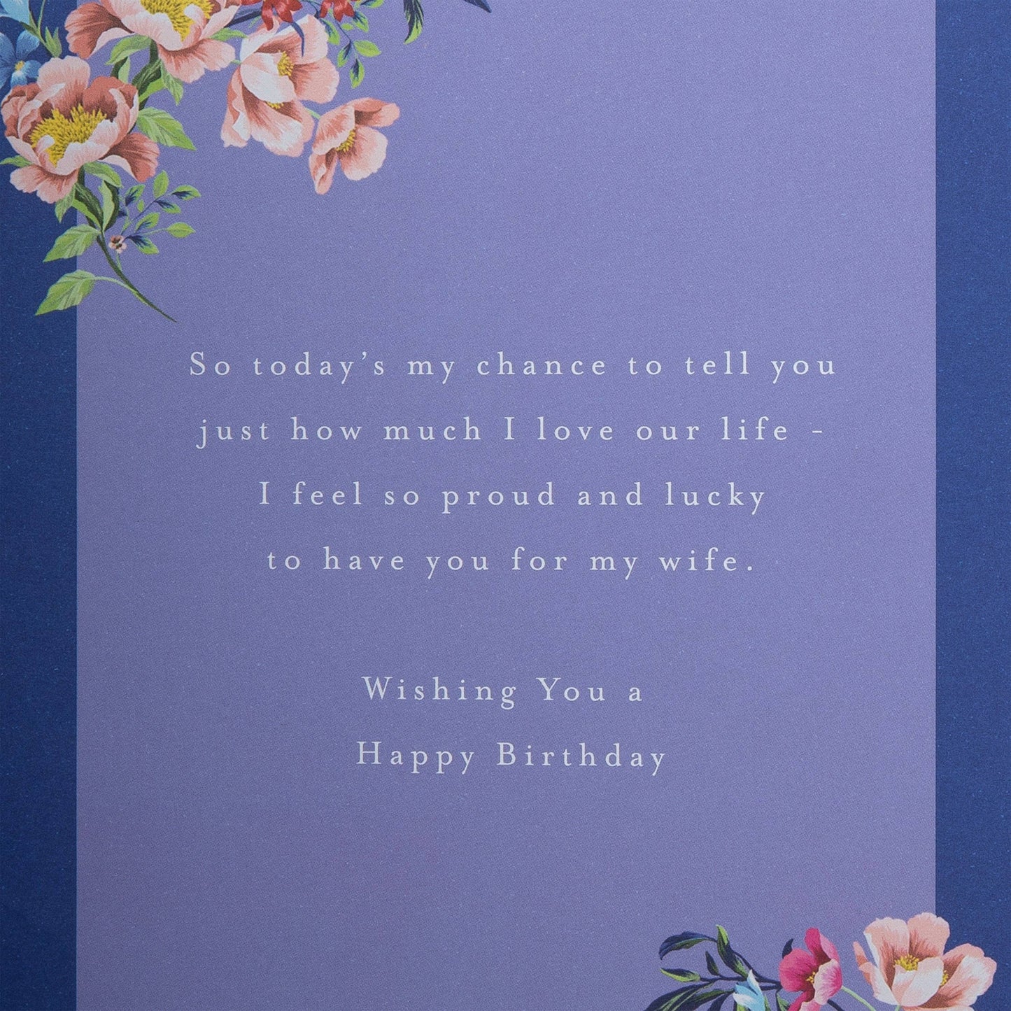 Birthday Card for Wife with Floral Design and Verse #4