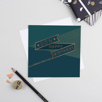 Pocket Square Son Birthday Card