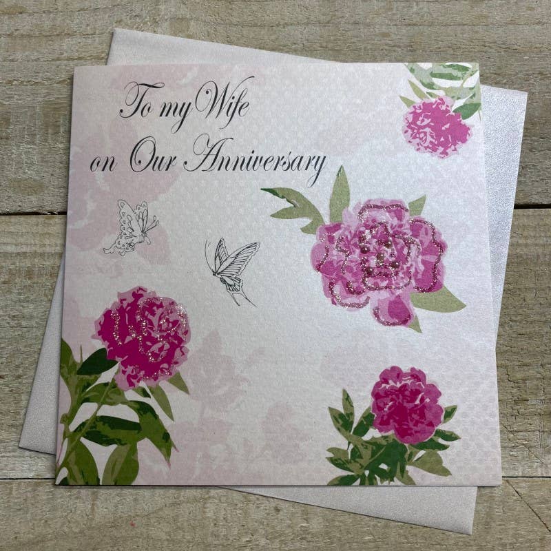 Wife, Anniversary Card, Roses  (Pd214)