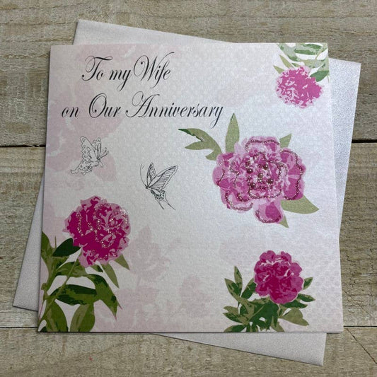 Wife, Anniversary Card, Roses  (Pd214)