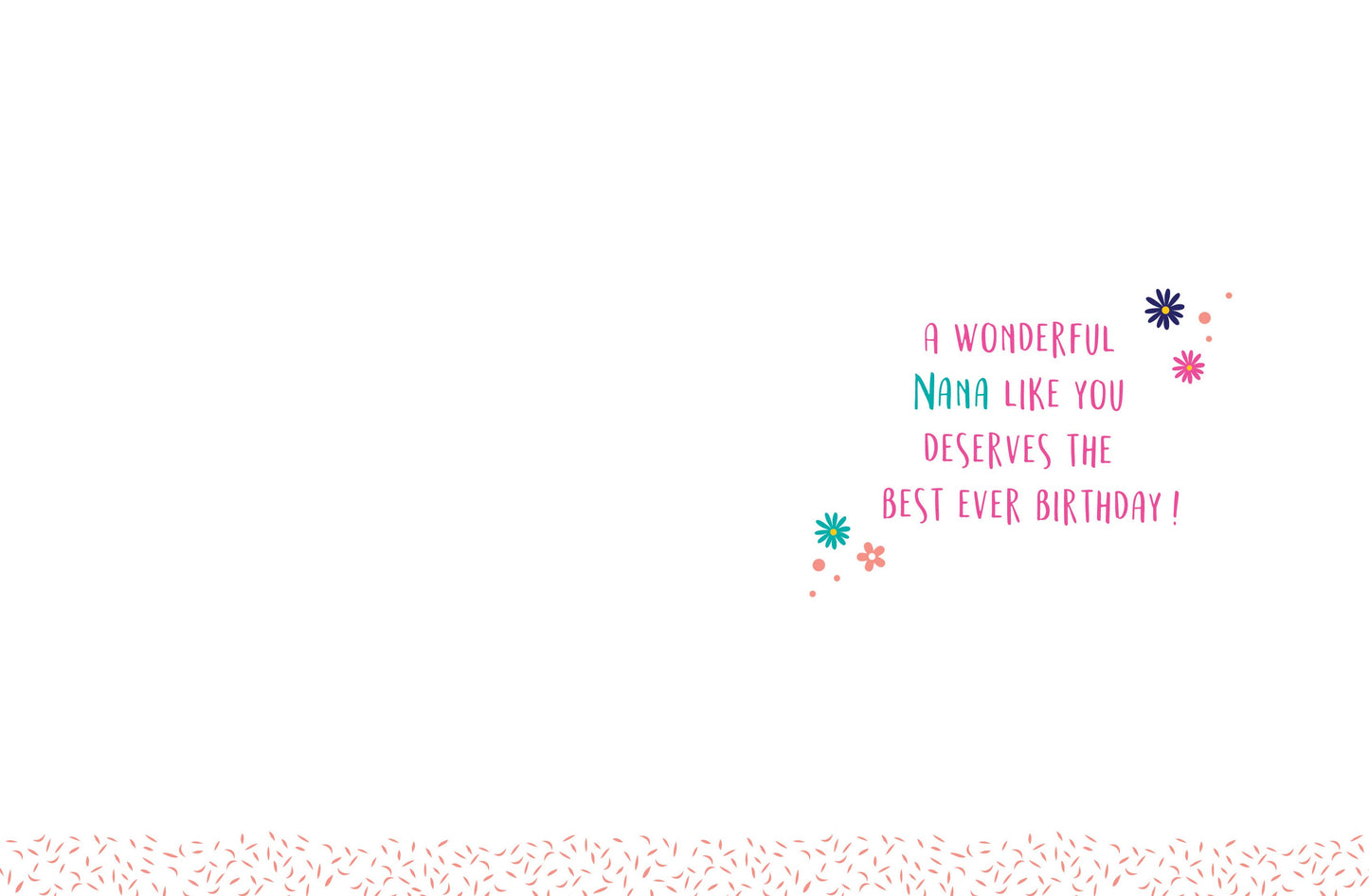 Birthday Card, Nana, Flowers On Peach