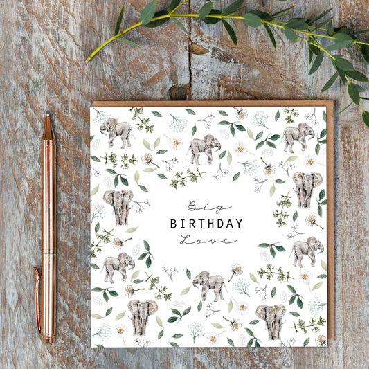 Big Birthday Love (Elephant Pure) Card (Cello-Free)