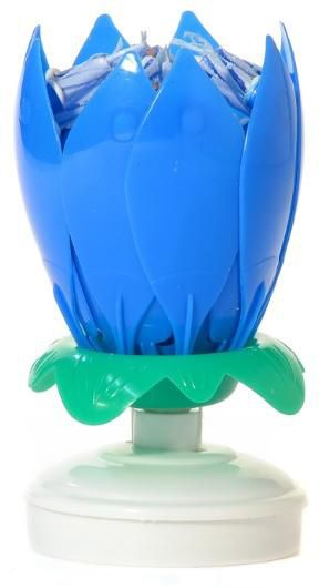 BLUE LOTUS MUSICAL CANDLE