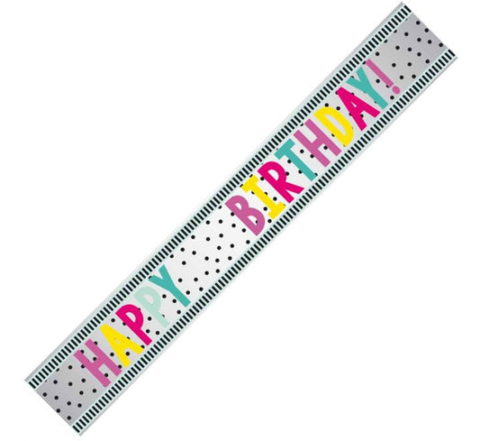 1.8m HAPPY BIRTHDAY ADD AN AGE DOTS FOIL BANNER