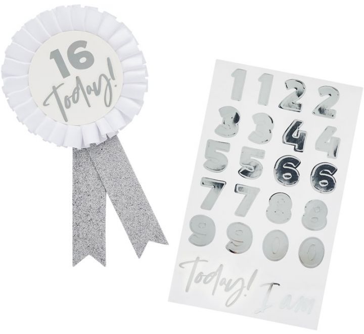 SILVER MILESTONE BIRTHDAY BADGE PERSONALISED