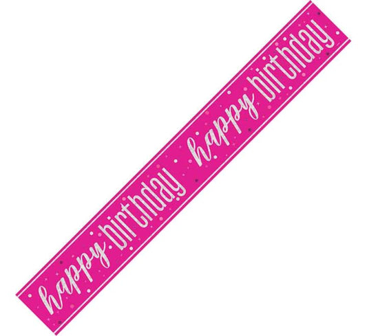 Glitz Pink Happy Birthday Banner