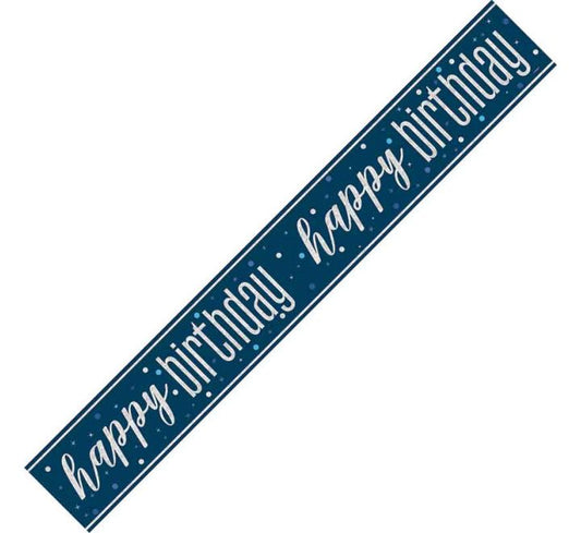 Glitz Blue Happy Birthday Banner